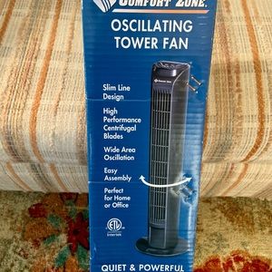 Comfort Zone Oscillating Tower Fan with Remote Control